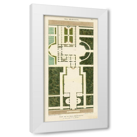 Plan de la Villa Bolognetti White Modern Wood Framed Art Print by Bonnard