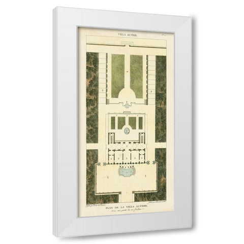 Plan de la Villa Altieri White Modern Wood Framed Art Print by Bonnard