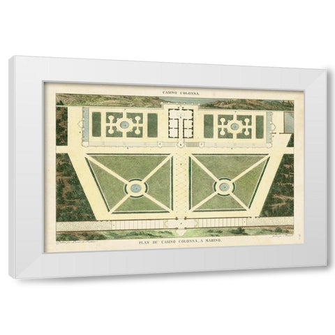 Plan du Casino Colonna, A Marino White Modern Wood Framed Art Print by Bonnard