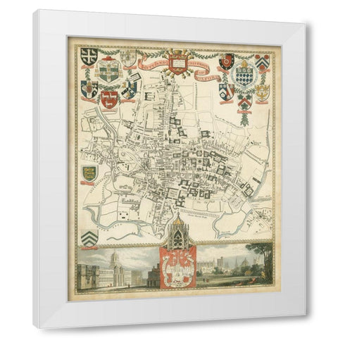 City and University of Oxford White Modern Wood Framed Art Print by Unknown
