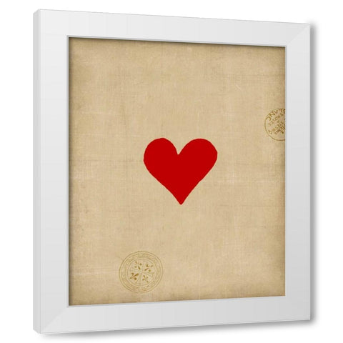 Heart White Modern Wood Framed Art Print by Vision Studio