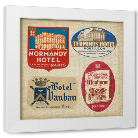 Vintage Travel Collage III White Modern Wood Framed Art Print by Vision Studio