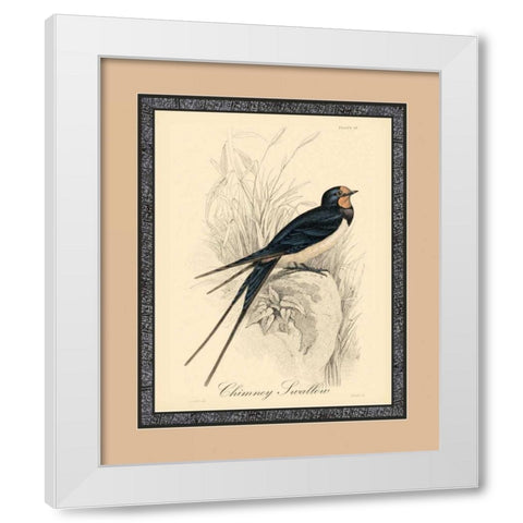 Printed Chimney Swallow White Modern Wood Framed Art Print by Apogee Art Services