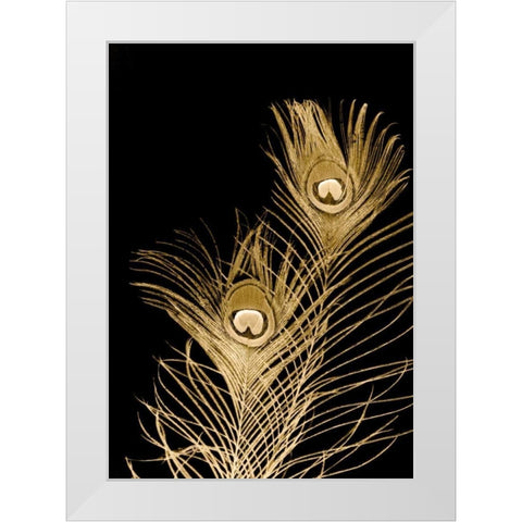 Plumes Dor II White Modern Wood Framed Art Print by Johnson, Jason