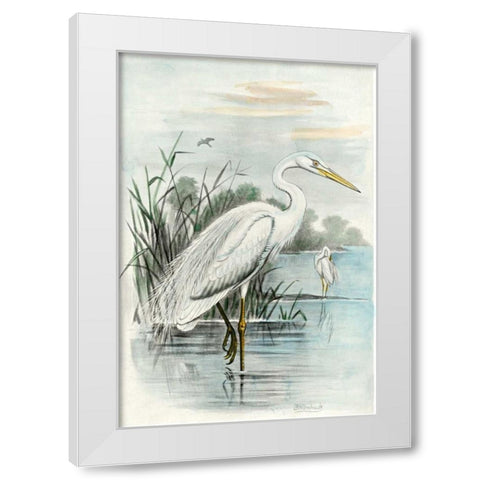 Oversize White Heron White Modern Wood Framed Art Print by unknown