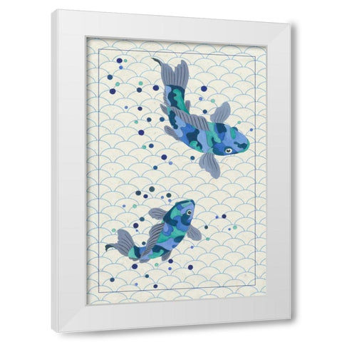 Playful Koi I White Modern Wood Framed Art Print by Bryant, Rebecca