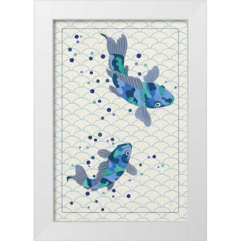 Playful Koi I White Modern Wood Framed Art Print by Bryant, Rebecca