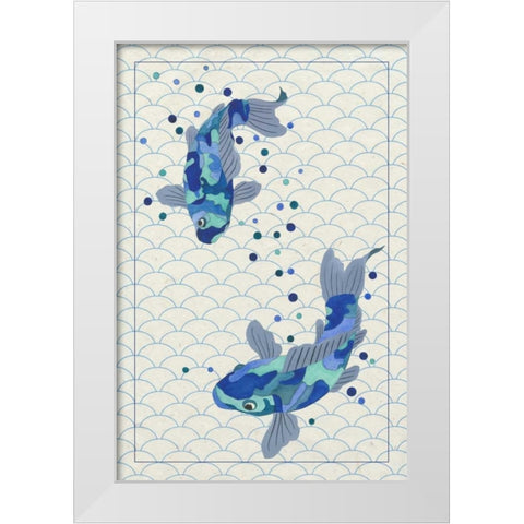 Playful Koi II White Modern Wood Framed Art Print by Bryant, Rebecca