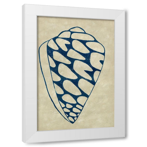 Indigo Shell IV White Modern Wood Framed Art Print by Zarris, Chariklia