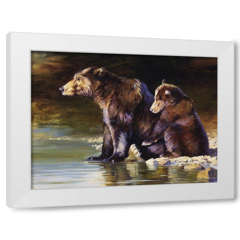 Small Mother Love (ASH) White Modern Wood Framed Art Print by Chapman, Julie T.
