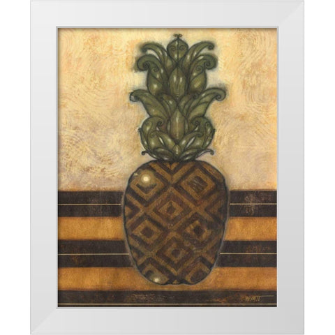 Regal Pineapple I White Modern Wood Framed Art Print by Wyatt Jr., Norman