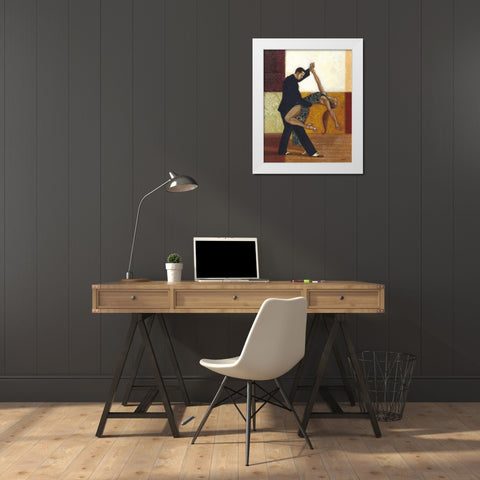 Dance III White Modern Wood Framed Art Print by Wyatt Jr., Norman