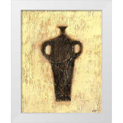 Woodcut Ebony Vase I White Modern Wood Framed Art Print by Wyatt Jr., Norman