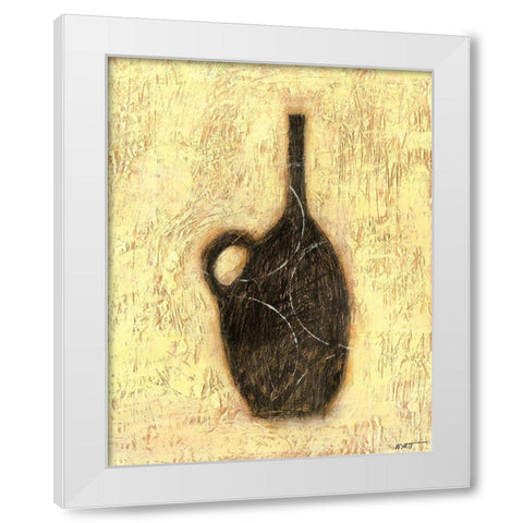 Woodcut Ebony Vase II White Modern Wood Framed Art Print by Wyatt Jr., Norman