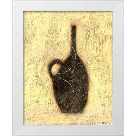 Woodcut Ebony Vase II White Modern Wood Framed Art Print by Wyatt Jr., Norman