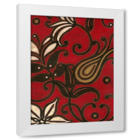Scarlet Textile I White Modern Wood Framed Art Print by Wyatt Jr., Norman