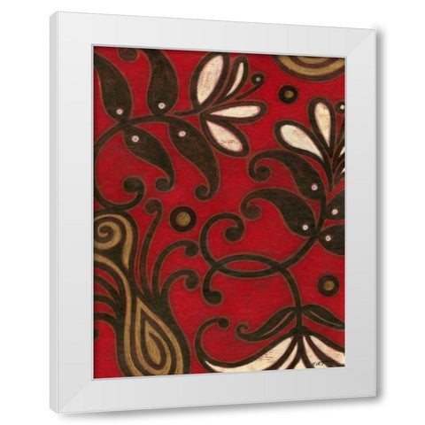 Scarlet Textile II White Modern Wood Framed Art Print by Wyatt Jr., Norman