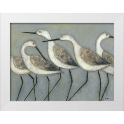 Shore Birds I White Modern Wood Framed Art Print by Wyatt Jr., Norman