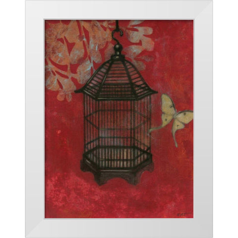 Asian Bird Cage II White Modern Wood Framed Art Print by Wyatt Jr., Norman