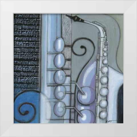 Cool Jazz IV White Modern Wood Framed Art Print by Wyatt Jr., Norman
