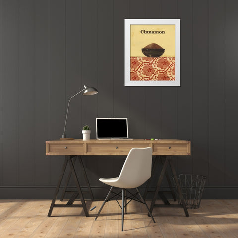 Exotic Spices - Cinnamon White Modern Wood Framed Art Print by Wyatt Jr., Norman