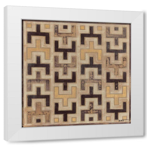 Antique Mudcloth I White Modern Wood Framed Art Print by Wyatt Jr., Norman