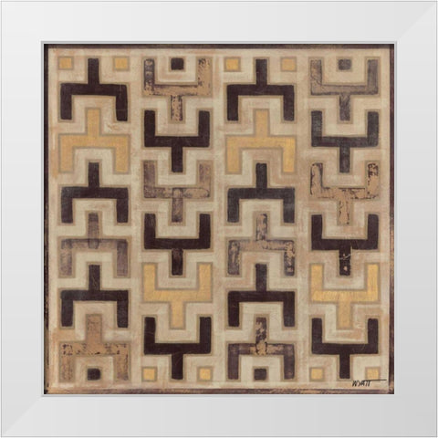 Antique Mudcloth I White Modern Wood Framed Art Print by Wyatt Jr., Norman