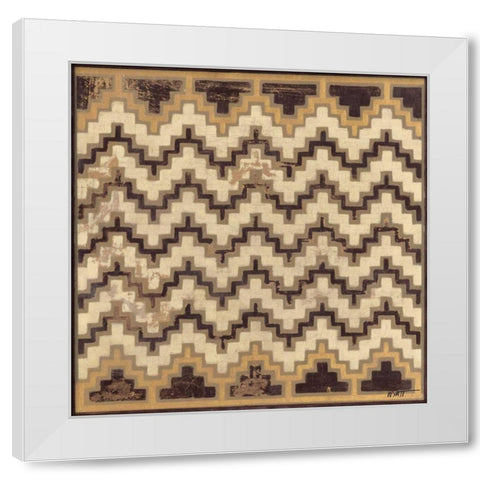 Antique Mudcloth III White Modern Wood Framed Art Print by Wyatt Jr., Norman