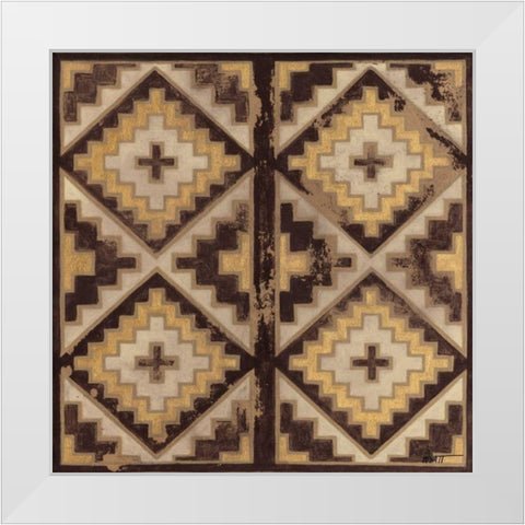 Antique Mudcloth IV White Modern Wood Framed Art Print by Wyatt Jr., Norman