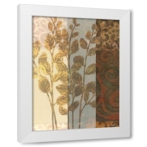 Tapestry with Leaves I White Modern Wood Framed Art Print by Wyatt Jr., Norman