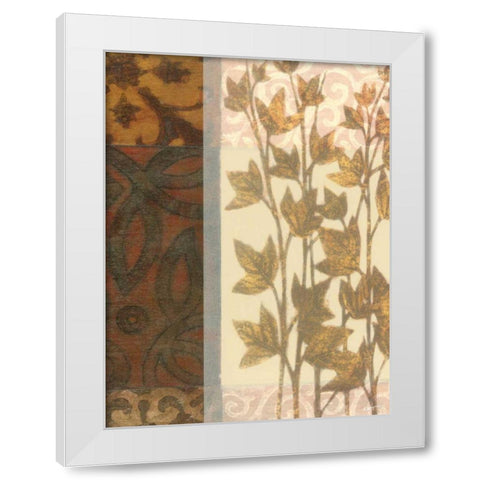 Tapestry with Leaves II White Modern Wood Framed Art Print by Wyatt Jr., Norman