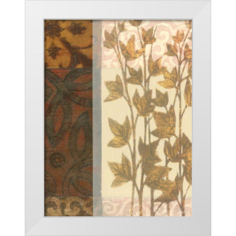 Tapestry with Leaves II White Modern Wood Framed Art Print by Wyatt Jr., Norman