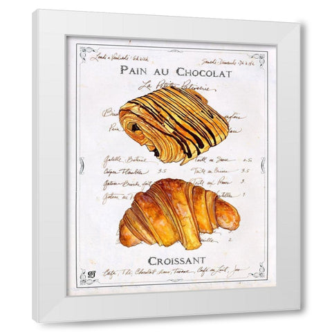 Pain au Chocolat et Croissant White Modern Wood Framed Art Print by Joyner, Ginny