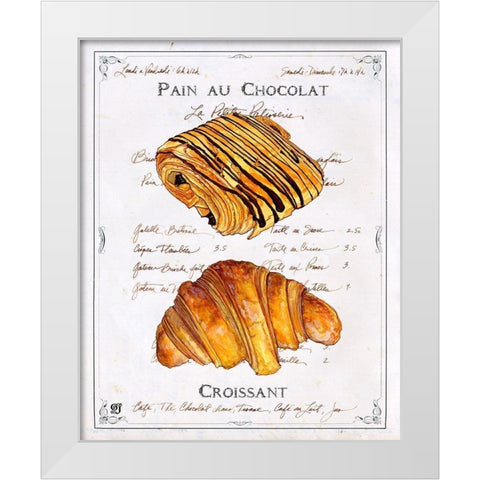 Pain au Chocolat et Croissant White Modern Wood Framed Art Print by Joyner, Ginny