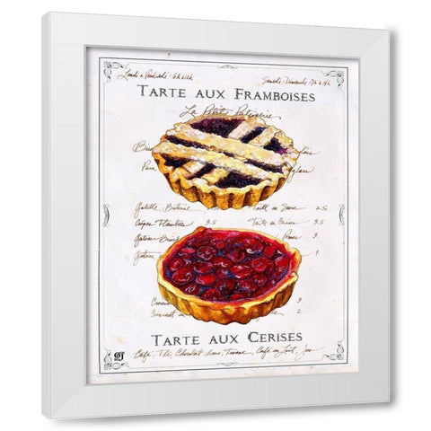 Tartes aux Cerises et Framboises White Modern Wood Framed Art Print by Joyner, Ginny