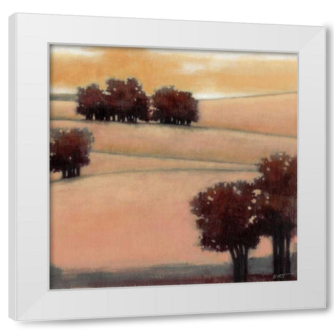 Blushing Hills I White Modern Wood Framed Art Print by Wyatt Jr., Norman