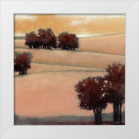 Blushing Hills I White Modern Wood Framed Art Print by Wyatt Jr., Norman