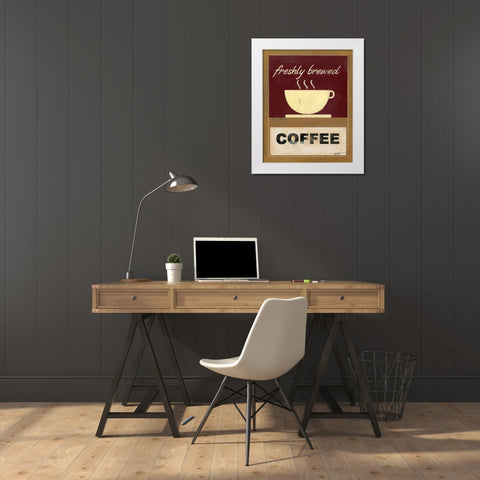Hot Coffee I White Modern Wood Framed Art Print by Wyatt Jr., Norman