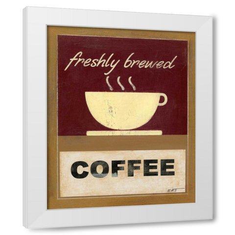 Hot Coffee I White Modern Wood Framed Art Print by Wyatt Jr., Norman