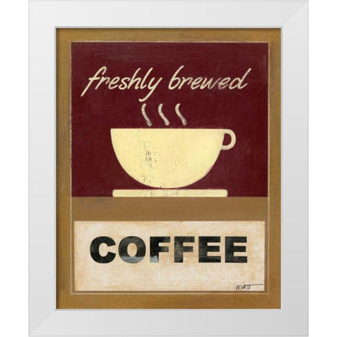 Hot Coffee I White Modern Wood Framed Art Print by Wyatt Jr., Norman