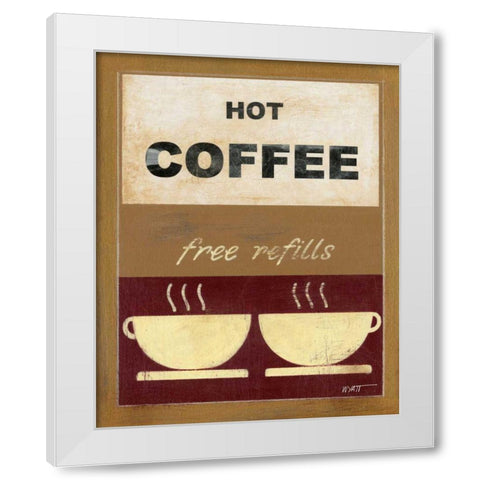 Hot Coffee II White Modern Wood Framed Art Print by Wyatt Jr., Norman