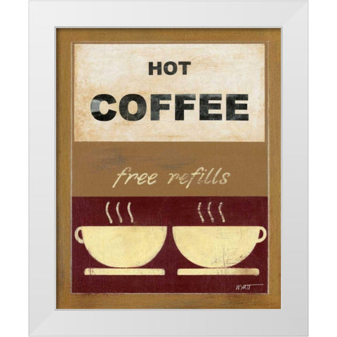 Hot Coffee II White Modern Wood Framed Art Print by Wyatt Jr., Norman