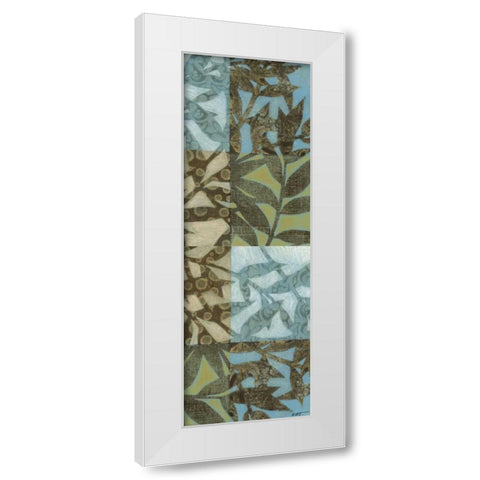 Swaying Fronds Panel I White Modern Wood Framed Art Print by Wyatt Jr., Norman