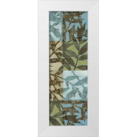 Swaying Fronds Panel I White Modern Wood Framed Art Print by Wyatt Jr., Norman