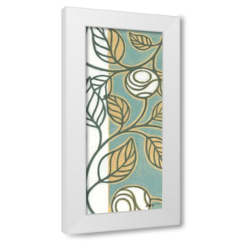 Flourish IV White Modern Wood Framed Art Print by Wyatt Jr., Norman