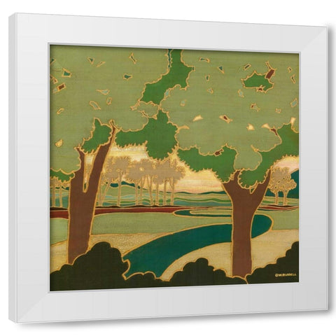 Arts and Crafts Landscape I White Modern Wood Framed Art Print by Russell, Wendy