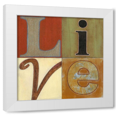 Live a Lot White Modern Wood Framed Art Print by Wyatt Jr., Norman