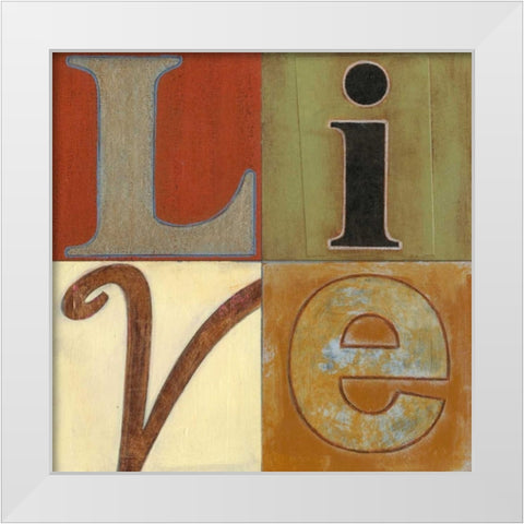 Live a Lot White Modern Wood Framed Art Print by Wyatt Jr., Norman
