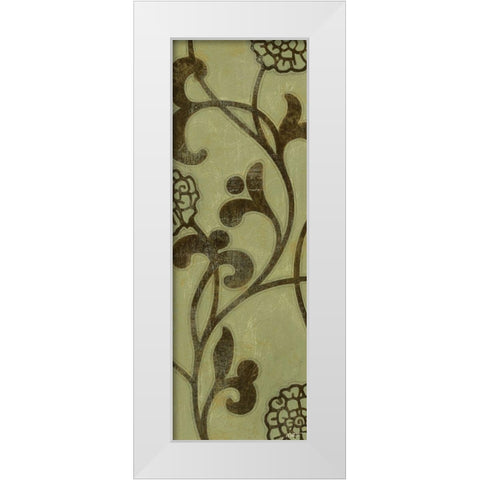 Flowering Vine I White Modern Wood Framed Art Print by Wyatt Jr., Norman