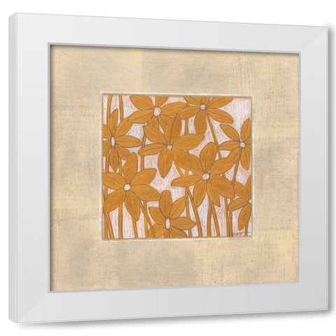Metallic Petals I White Modern Wood Framed Art Print by Wyatt Jr., Norman